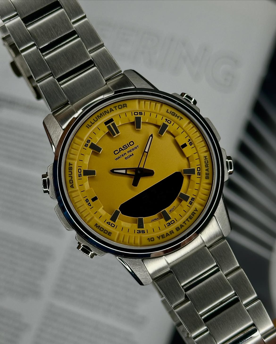 CASIO Stainless Steel Band Analog Digital AMW-880D-1AV