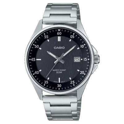 Casio Enticer MTP-E705D-1EVDF Date Analog Black Dial Stainless Steel Men's Watch
